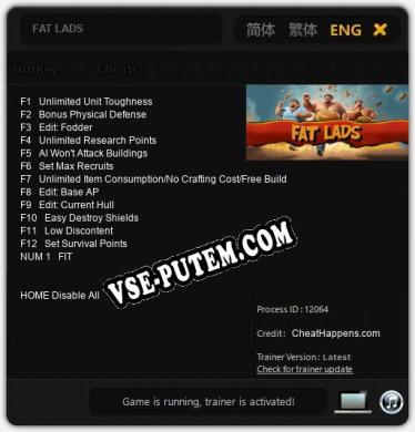 Трейнер для FAT LADS [v1.0.4]