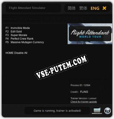 Flight Attendant Simulator: Читы, Трейнер +5 [FLiNG]