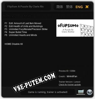 FlipSum A Puzzle By Claris Richter: ТРЕЙНЕР И ЧИТЫ (V1.0.66)