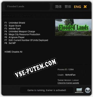 Flooded Lands: ТРЕЙНЕР И ЧИТЫ (V1.0.2)