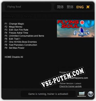 Flying Soul: ТРЕЙНЕР И ЧИТЫ (V1.0.36)