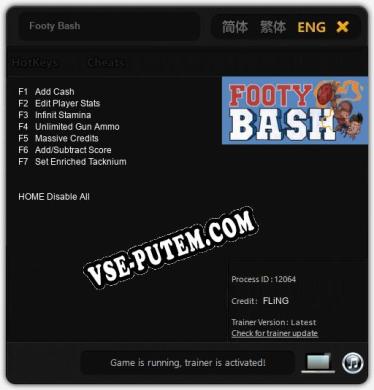 Трейнер для Footy Bash [v1.0.2]