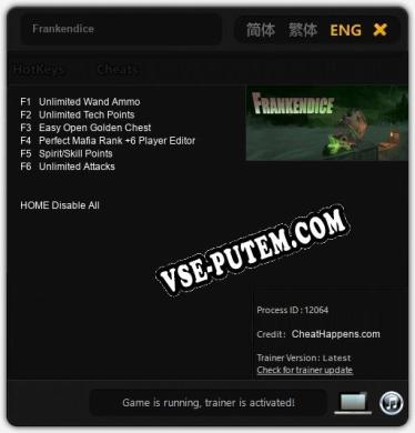 Frankendice: Трейнер +6 [v1.7]