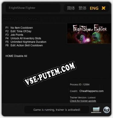FrightShow Fighter: Читы, Трейнер +6 [CheatHappens.com]