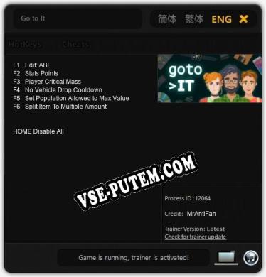 Go to It: Трейнер +6 [v1.6]