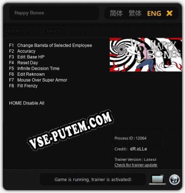 Happy Bones: Читы, Трейнер +8 [dR.oLLe]