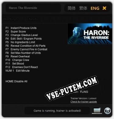Haron The Riverside: Трейнер +13 [v1.9]