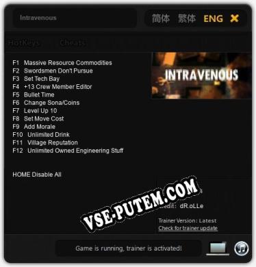 Intravenous: Читы, Трейнер +12 [dR.oLLe]