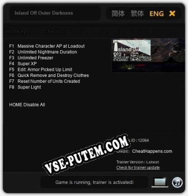 Трейнер для Island Off Outer Darkness [v1.0.8]
