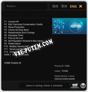Keepers: ТРЕЙНЕР И ЧИТЫ (V1.0.79)