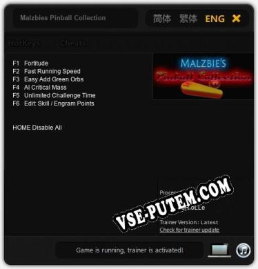 Malzbies Pinball Collection: ТРЕЙНЕР И ЧИТЫ (V1.0.96)