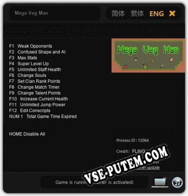 Mega Veg Man: Трейнер +13 [v1.1]