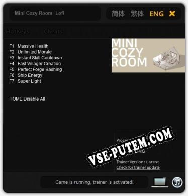 Трейнер для Mini Cozy Room  Lofi [v1.0.2]