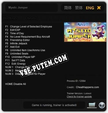 Трейнер для Mystic Jumper [v1.0.9]