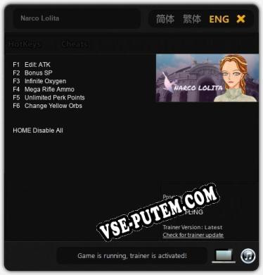 Narco Lolita: Трейнер +6 [v1.1]