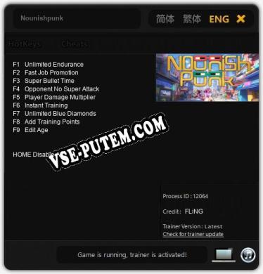Nounishpunk: Трейнер +9 [v1.4]