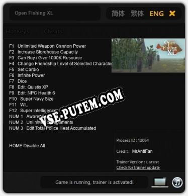 Open Fishing XL: Трейнер +15 [v1.8]