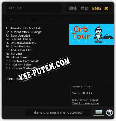 Трейнер для Orb Tour [v1.0.5]