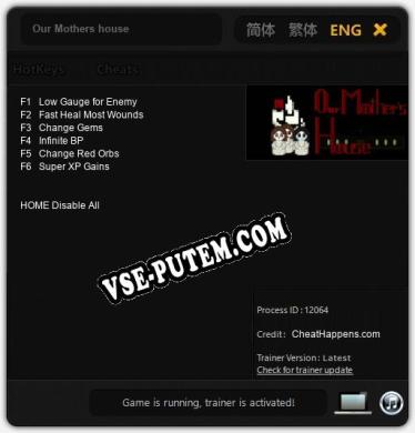 Our Mothers house: Трейнер +6 [v1.4]