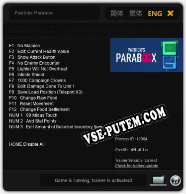 Patricks Parabox: Трейнер +15 [v1.9]