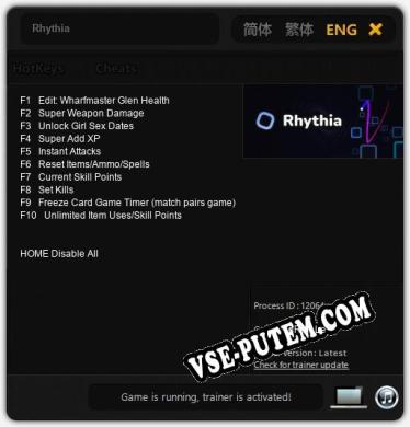 Rhythia: Читы, Трейнер +10 [dR.oLLe]