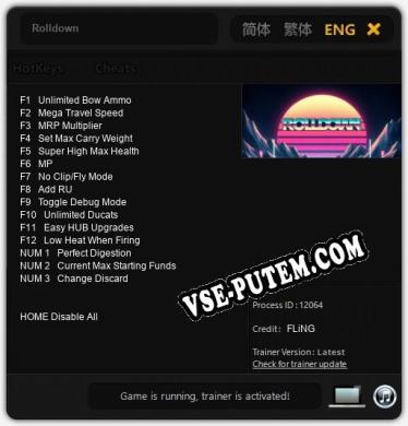 Трейнер для Rolldown [v1.0.9]