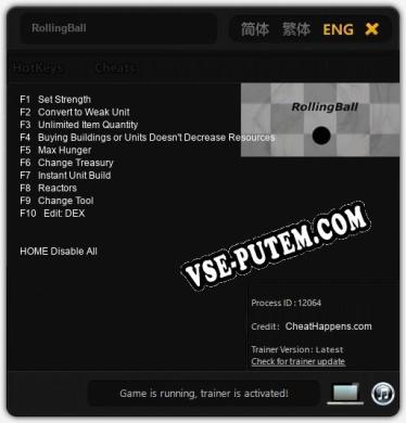 RollingBall: Трейнер +10 [v1.1]