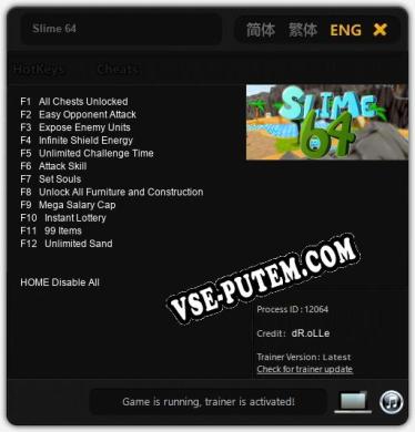 Slime 64: ТРЕЙНЕР И ЧИТЫ (V1.0.67)