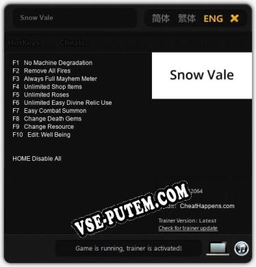 Snow Vale: Трейнер +10 [v1.7]