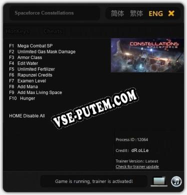 Трейнер для Spaceforce Constellations [v1.0.4]