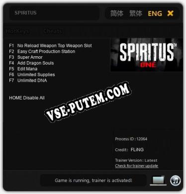 SPIRITUS: Читы, Трейнер +7 [FLiNG]