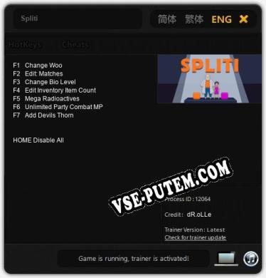 Spliti: Читы, Трейнер +7 [dR.oLLe]