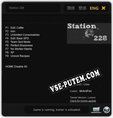 Station 228: Читы, Трейнер +9 [MrAntiFan]