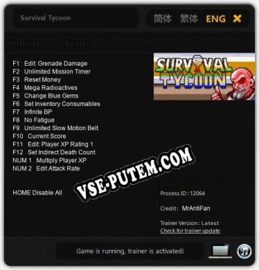 Трейнер для Survival Tycoon [v1.0.2]