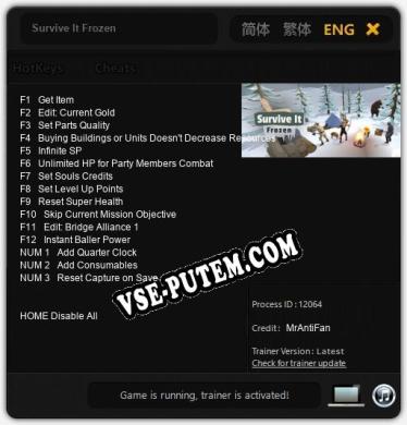 Survive It Frozen: ТРЕЙНЕР И ЧИТЫ (V1.0.97)