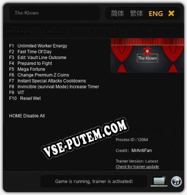 The Klown: ТРЕЙНЕР И ЧИТЫ (V1.0.43)