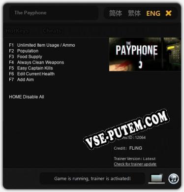 The Payphone: Трейнер +7 [v1.8]