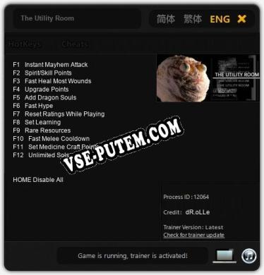 Трейнер для The Utility Room [v1.0.6]