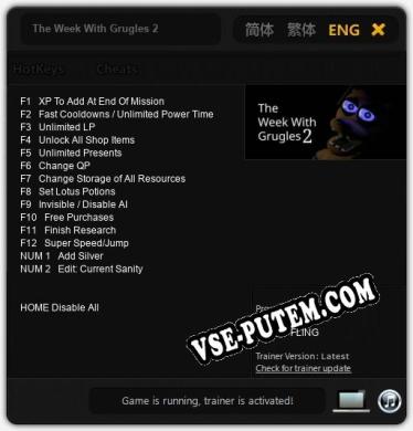 Трейнер для The Week With Grugles 2 [v1.0.5]