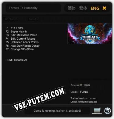 Threats To Humanity: Трейнер +7 [v1.4]