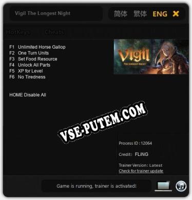 Vigil The Longest Night: Трейнер +6 [v1.8]