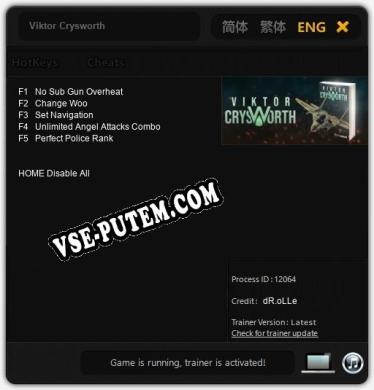 Трейнер для Viktor Crysworth [v1.0.6]