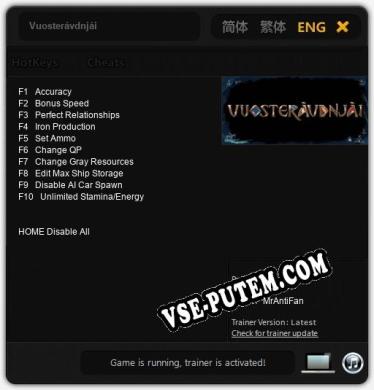 Vuosterávdnjái: ТРЕЙНЕР И ЧИТЫ (V1.0.54)