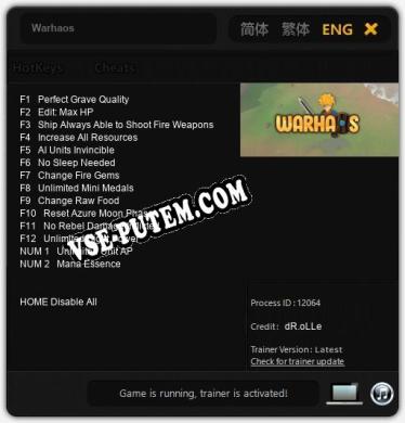 Warhaos: Трейнер +14 [v1.3]