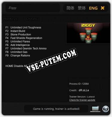 Ziggy: ТРЕЙНЕР И ЧИТЫ (V1.0.96)